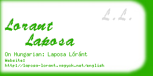lorant laposa business card
